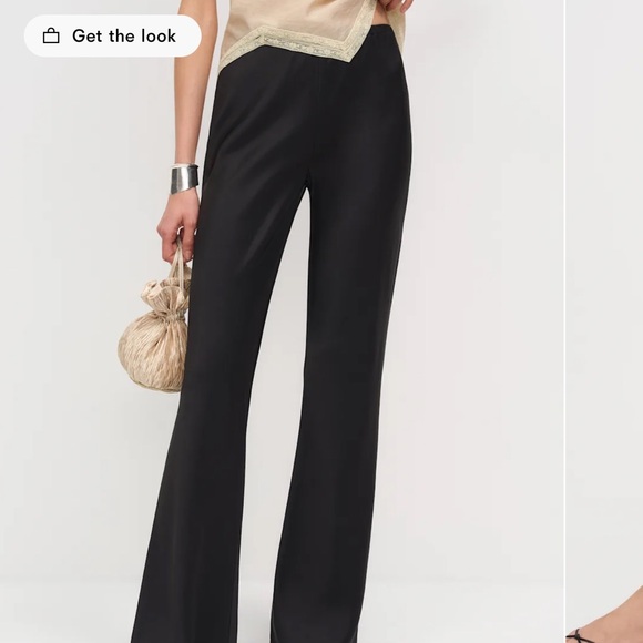 Reformation Pants - Reformation Gale Satin Mid Rise Bias Pant Black